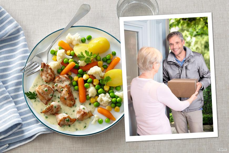 Mittagessen zum Bestellen an die Haustür